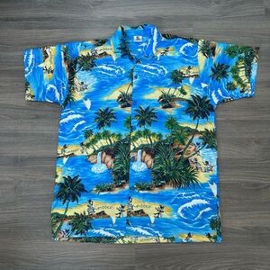 Tropical Rima Beach Wear Hawaiian Shirt with Caribbean Print Palm Trees Beach
